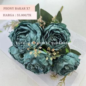 SFS - [PEONY BAKAR X7] BUNGA PALSU PEONY BAKAR BURN BURNT PEONY ARTIFICIAL FLOWER BUNGA HIAS RUANG TAMU RUANG MAKAN DIY BUNGA BESAR BAGUS DIY FLORIST KOREAN STYLE