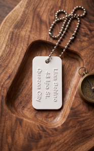Safe Tag for Emergency Name Contact Number and Address back to back 3D printed