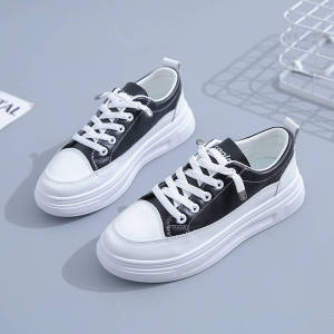Womens White Sneakers Spring Summer New Leather Panel Shoes Breathable Sports Casual Shoes Korean Style Outdoor Fashion Travel Shoes for Women