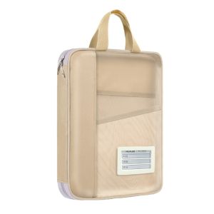 MUSASI Transparent Tutoring Bag Nylon Mesh Large Capacity Zipper Pouch Bag Portable File Bags Students