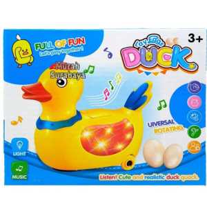 Mainan Terbaru Dan Lucu Bebek LED Bisa Bertelur 2283 | Mainan Anak Fun Duck Bisa Berjalan Dan Mengeluarkan Telur Ada Musik Dan lampu | Mainan Bebek Ukuran Besar Dan Bagus Bahan Plastik | Bebek Bisa Bernyanyi