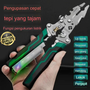Tang Lipat Multifungsi+Tespen 27 in 1  Pemotong Kabel - Pengupas Dekrustasi Anti Shock Bahan Krom