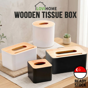 SG Minimalist Tissue Paper Box DIY Holder Modern Storage Wooden Container Napkin Scandinavian Paper Box for Office Car Home Household Furniture Kitchen Dispenser Case Organizer Organiser Wood Singapore