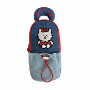 CUNXIN Handheld Y2K Kitty Stationery Bag Kitty Cat/Cookies/Fruits Storage Bow Pencil Pouch Sweet Cosmetic Bag Ins Style Korean Style Pencil Case Stationery Holder