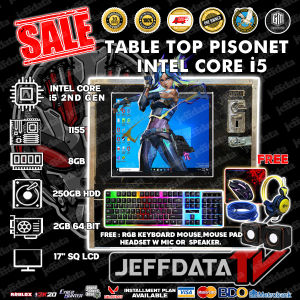 Tabletop Pisonet Inte lcore i5-2nd Gen. 4gb ram 500gb hdd Gt210 17sq lcd monitor universal coinslot 10m lan cable mini speaker led kbms