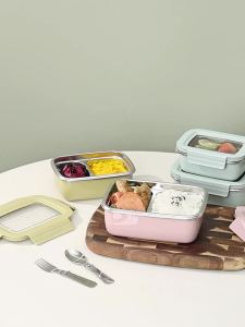 WORTHBUY 304 Stainless Steel Divided Bento Lunch With Detachable Lid Student Portable Large Capacity Sealed Lunch Container2026