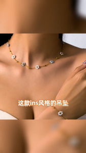 Mặt dây chuyền hoa Vòng Cổ Chuỗi dây có thể điều chỉnh vòng Cổ Phong Cách Dây chuyền hạt Chuỗi vòng cổ cổ cho người phụ nữ cô gái