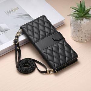 เคสกระเป๋าสตางค์ Samsung A17 A07 A36 A56 A16 A06 A26 A55 A15 A24 A34 A05 A35 A25หนังขนาด5กรัม4กรัมฝาพับแฟชั่นมีสายยาว