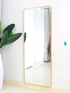 Standing Long Mirror Full Length with Fillet    Home Decor Bedroom Bathroom Mirror    Men Women Mirror    Cheap White Wall Mirror