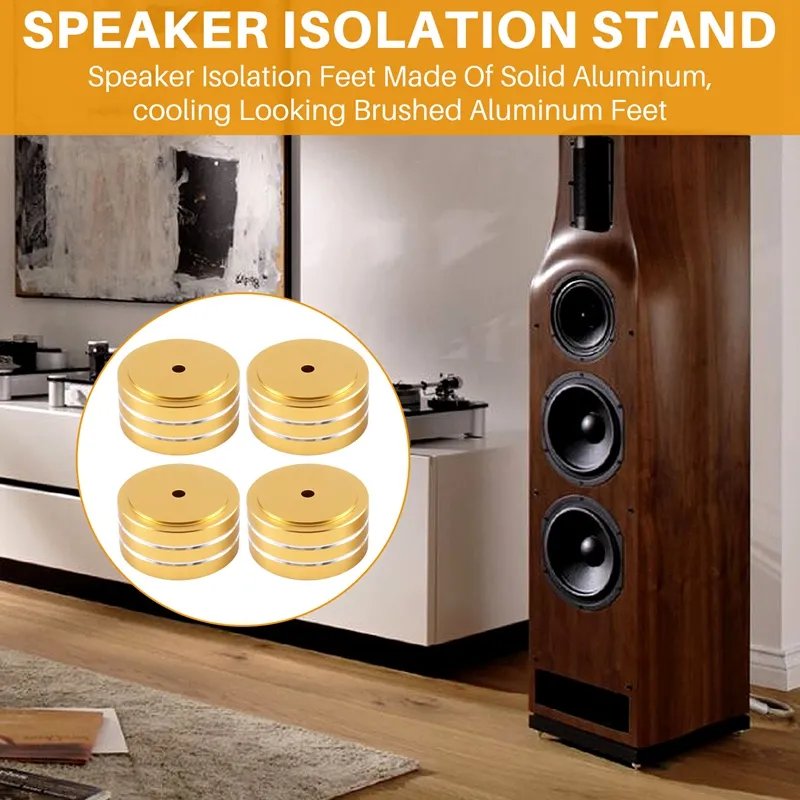 4Pcs 40X20mm Aluminum HIFI AMP Speaker Isolation Stand Turntable DAC Feet Pad | PH