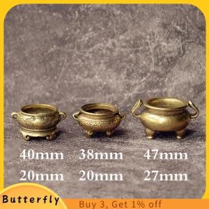 Butterfly กระถางธูปทองเหลืองขนาดเล็กลายดอกบัว Jiuding