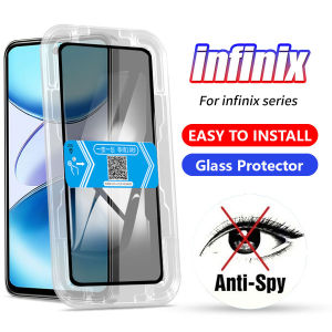 Easy Install Full Cover HD Clear Anti Blue Light Anti Spy Privacy Tempered Glass For Infinix Smart 5 7 8 9 10 20 GT 20 30 Pro Note 12 30 40 50 Pro + Hot 10S 11S NFC 20 30 40 50 Pro 40i 50i 9 10 11 Play Zero X Neo 4G 5G Screen Protector