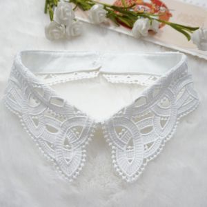 GOLFDIN Lace Floral Fake Collar Detachable Black Decoration Collar Vintage White False Collar