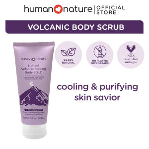 Human Nature Volcanic Cooling Body Scrub 200g with Mineral-rich Volcanic Sand Relaxing Aroma of Eucalyptus Peppermint & Rosemary Oils | Hydrates Exfoliates Detoxifies without Plastic Microbeads (No Harmful Chemicals)