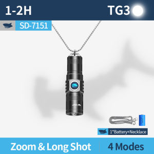 Smiling Shark SD7151 LED Flashlight Super Bright Key Chain Torch Light 4Mode Type-c Rechargeable Lighting Waterproof Convenient Lightweight