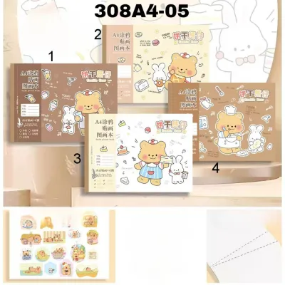 SOS Buku Gambar A4 28 lembar + Sticker Lucu / Drawing Book With Sticker / Sketchbook Aesthetic