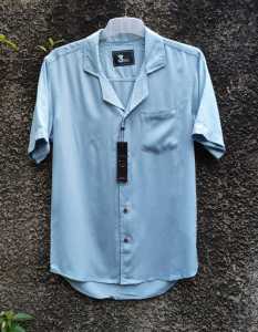 KEMEJA STRIPE PRIA LENGAN PENDEK MOTIF POLOS lengan pendek kemeja distro rayon premium U.M.A store