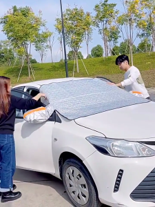 Super thick Car windshield sun shade suitable for 100% of cars car sunshade for windshield protection Car Waterproof Summer UV Car Half Body Cover windshield  with side mirror car sunshade windshield cover car cover for sun protection