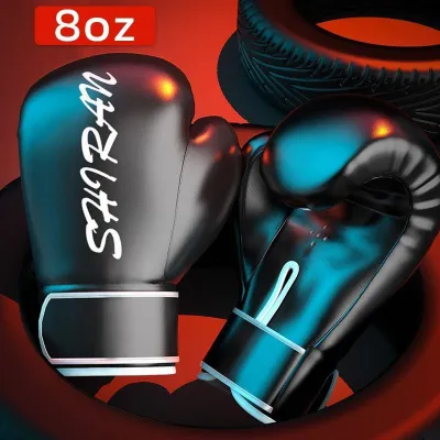 8/10oz Professional Boxing Gloves and Thai Training Adult Fighting Training Adjustable Size PU Leather Gloves Mens Boxing Training Gloves Mens and Womens and kid One Size Can be Applied