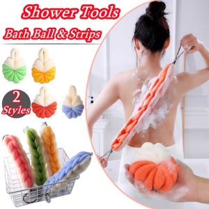 Soft Mesh Bath Sponge Ball Body Scrub Exfoliating Bathe Strips Back Clean Shower Tools Bathroom Supplies