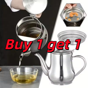 【Buy 1 get 1】304 Stainless Steel Oil Filter Pot Container Grease Filter Separator Storage Can with