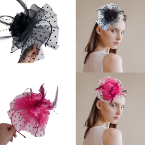 Elegant Fascinator Headband Pillbox Hat for Women Cocktail Tea Party Headwear Exquisite French Fascinator for Wedding