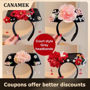 【 CANAMEK 】 Chinese Traditional Hanfu Cheongsam Headband Accessories Ancient Princess Gege Royal Court Headdress Photography Headwear