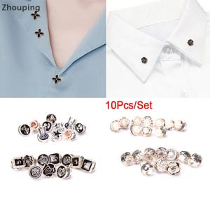 【ZP】 Flash Sale Cute 10Pcs Set Mini Flower Brooch Buttons Suit Shirt Lapel Collar Pins