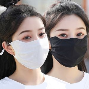 ZHINIAN Breathable Cycling Riding Solid Color Outdoor For Girl Mesh Sun Protection For Women Face Scarf Sunscreen Face Cover Ice Silk