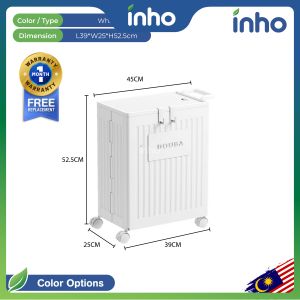 INHO Foldable Basket Storage Multifunctional Clothes Yoga Side Storage Waterproof Basket With Pulley