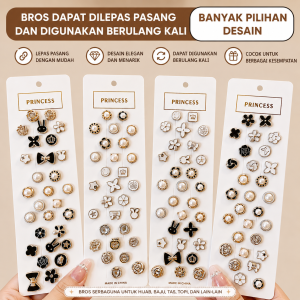 COD 10PCS / SET BROS PIN HIJAB FASHION WANITA MODEL INVISIBLE TANPA KANCING DAPAT DILEPAS