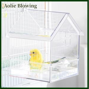 Aolie Hanging Parrot Feeder Prevent Scattering Bird Feeding Bowl Multifunction Bird Bath Parakeets Bathtub Bird Cage Accessories