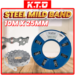 1 Roll 10 Meter Multipurpose Steel Band High Quality Stainless Steel Mild Bend 12MM 17MM 25MM Pengikat Besi