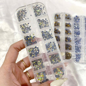 Đá 12 ô chân keo YHB đính móng cao cấp mix đủ size - Phụ liệu chính hãng giá rẻ