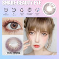 【COD】New ~2pc/Pairs OMG~Sweet Girly Brown Contact Lense PURPLE color Big Eye Natural Color Doll Eye Contact Lens Contacts Yearly Use 0 Degree-Diameter 14mm. 