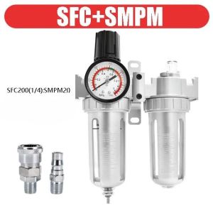 Air Filter Regulator SFC200 Double Dan SFR200 Single Tabung dengan atau tanpa coupler