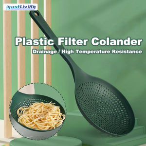 JustLiving Household Kitchen Food Draining Colander Food Grade PP Large Size Filter Spoon Food Strainers High Temperature Resistance Dumpling Leaking Spatula Noodles Colander