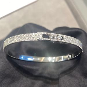 High-end foreign trade Mei brand three-diamond full-diamond adjustable bracelet Plating 18K Rose gold high-end smart bracelet