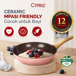 PASTI ORI - PANCI CYPRUZ Pink Ceramic Fry Pan / Wajan Penggorengan Anti Lengket Kramik 18 CM - 28 CM