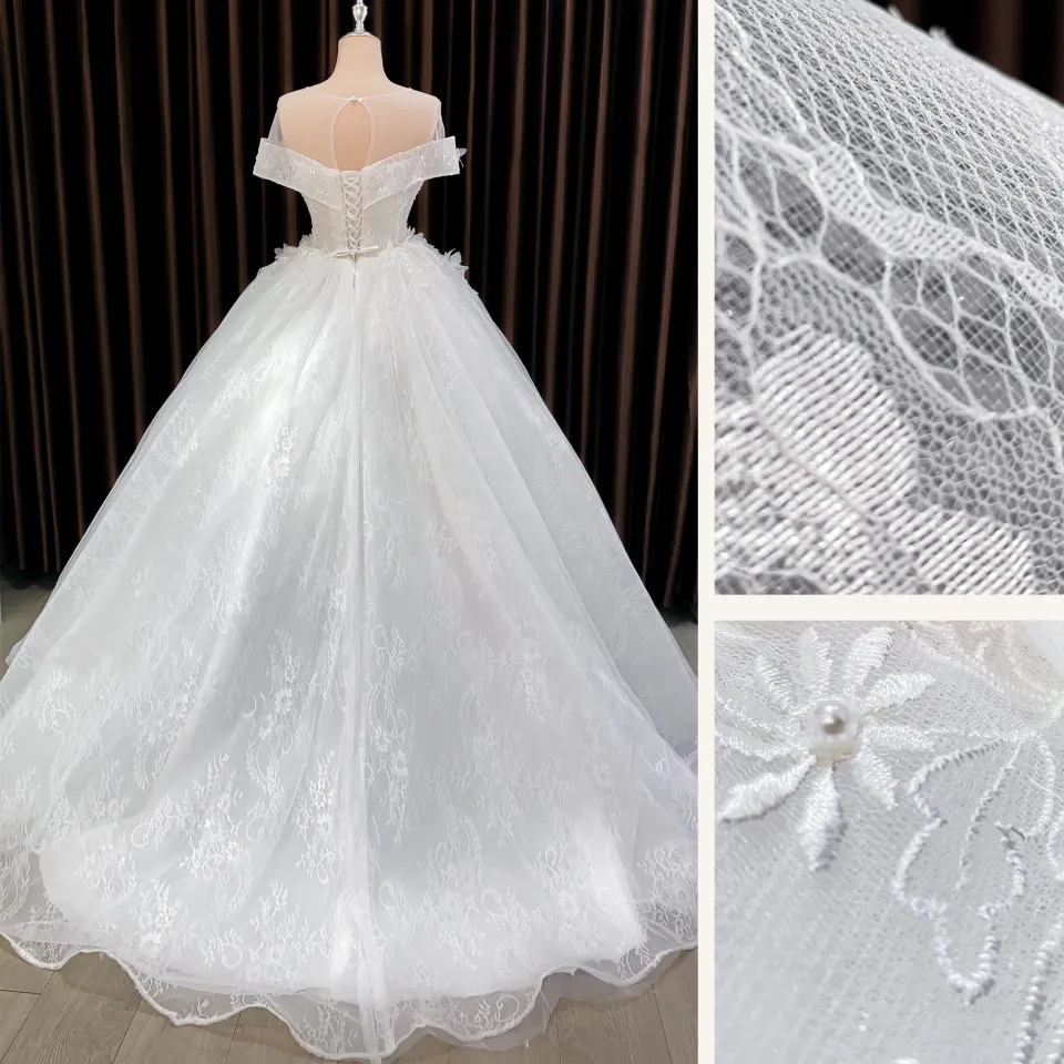 Váy cưới trễ vai lấp lánh - FELY WEEDING