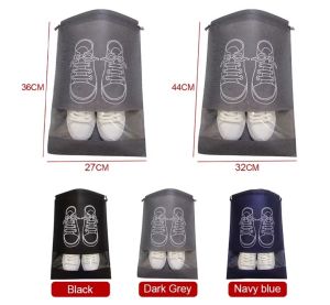 Travel Shoe Bag Dustproof Shoes Storage Portable Drawstring Organizer Half Transparent Non Woven Beg Kasut 鞋袋