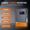 PowMr 6.2KW Hybrid Solar Inverter 500Vdc Supports 48V Lifepo4 Battery Can Parallel Up to 12 Unit Built in 120A MPPT Solar Charger Controller. 