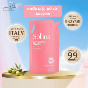 Túi Nước Giặt Đồ Lót Chuyên Dụng Sollina 800ML – Dạng Túi Tiết Kiệm Khử Mùi Kháng Khuẩn An Toàn Vùng Da Nhạy Cảm