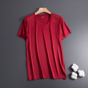 เสื้อยืดวิ่งคอกลม มีรูระบายรอบตัว คลายร้อน ระบายอากาศได้ดีเยี่ยม 03-H