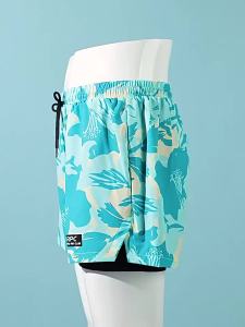 Double Layer Swimming Trunks Mens Boxer Five-Point Swimsuit Anti-Embarrassment New Professional Beach Swimming Gear