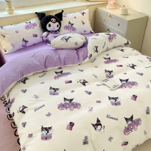 Dansunreve Quilt Cover Washed Cotton Duvet Cover Sanrio Kuromi Cinnamoroll Pochacco Kitty Comforter Cover with Zipper