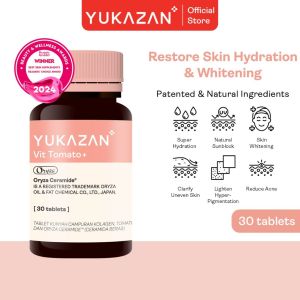 Yukazan Vit Tomato+ 30s Brightening Supplement - Collagen White Tomato Oryza Ceramide Chewable Tablet