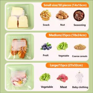 【 In Stock 】Food Storage Bag Food-Grade Fresh-Keeping Bag for Refrigerators Double-Sealed | Freezer Safe Multi-Functional Refrigerator Organizer Bag Beg Penyimpanan Makanan食品保鲜袋