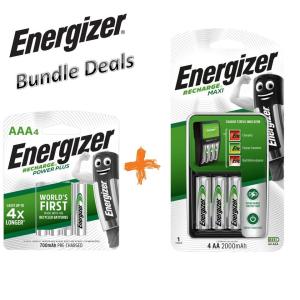 (Bundle Deals) Energizer Recharge Maxi Charger CHVCM4 + Recharge Power Plus AAA (4pcs)