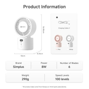 [New Launch] Simplus Desk Oscillating Fan | 100 Stepless Speed Levels | Battery/Plug-In | Wide-Angle DFSH022
